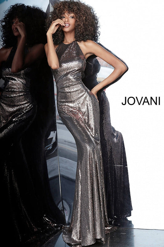 Copper Crew Neckline Back Cut Out Prom Jovani Dress 2812 - Elbisny