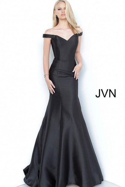 Black Off the Shoulder Mermaid Prom Dress JVN3245 - Elbisny